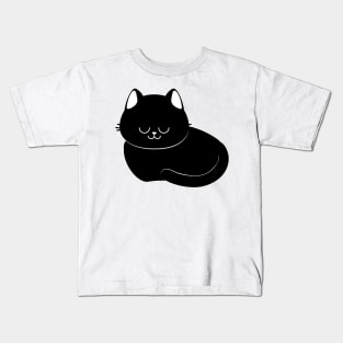 Sleepy black cat Kids T-Shirt